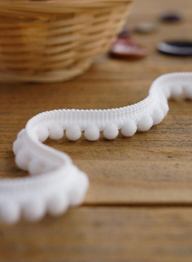 BOBBINY White Pom Pom Mini Bobble Ball Fringe Braid Lace 20 Meter Dot Shape Lace Trimming for Craft Material, Cotton Dupatta, Suits, Lehenga, Saree, Blouses - Image 3